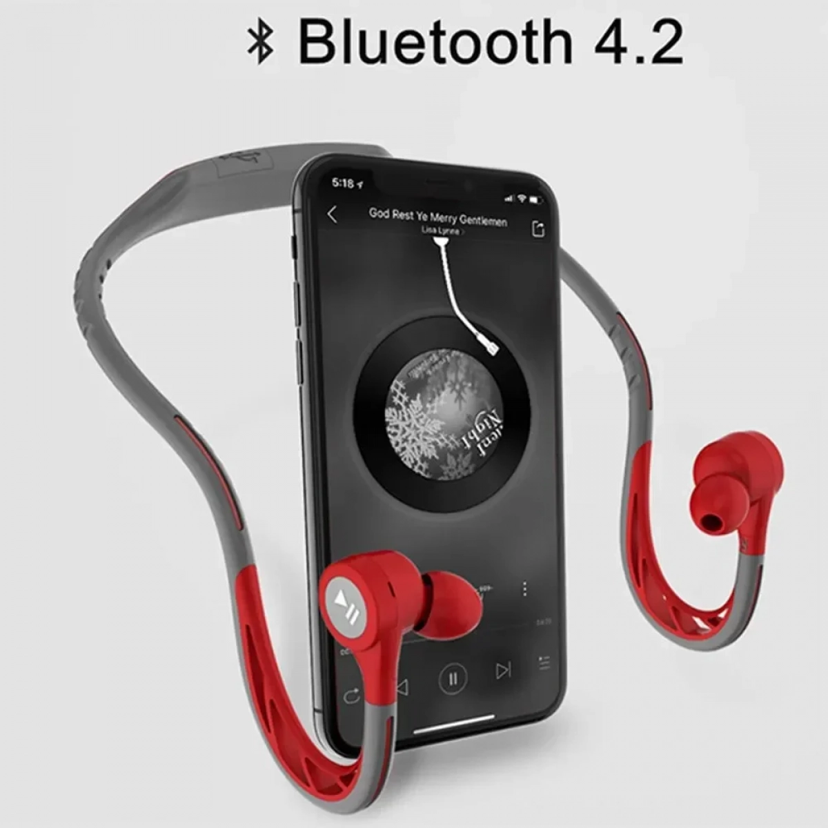 Αθλητικό Bluetooth Ακουστικό REMAX RB-S20, σε κόκκινο χρώμα