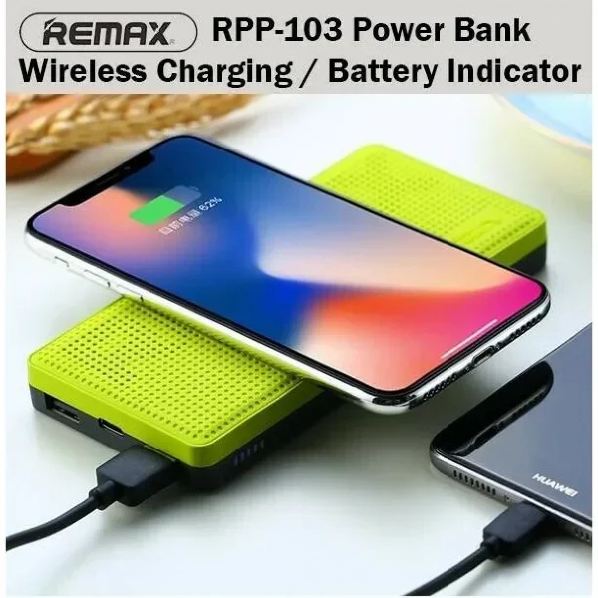 Power Bank Wireless Remax RPP-103 10000mA, σε πράσινο χρώμα