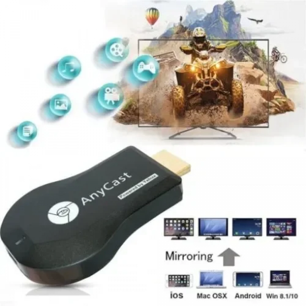 ANYCAST M4 Plus DLNA Airplay WiFi Display Miracast TV Dongle Mini Android TV Stick