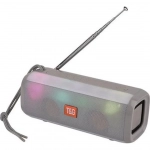 Φορητό Ασύρματο Ηχείο Bluetooth με LED Φωτισμό & FM Ραδιόφωνο - T&G TG-144T, σε γκρι χρώμα