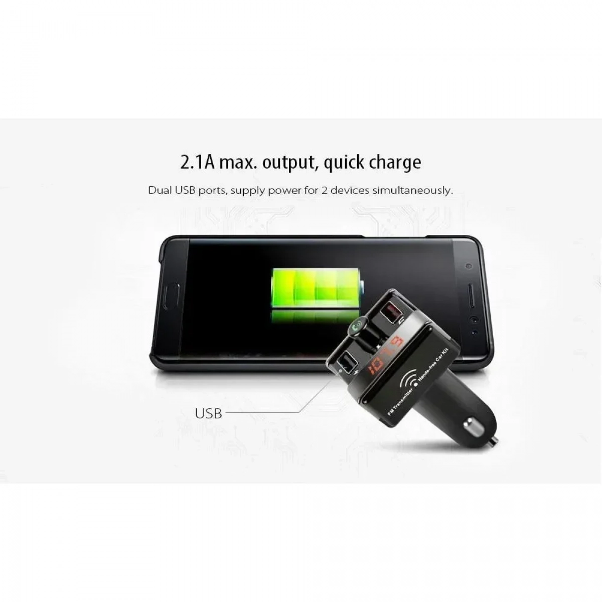 Bluetooth Hands-Free Car Kit Fm Transmitter – OEM A7