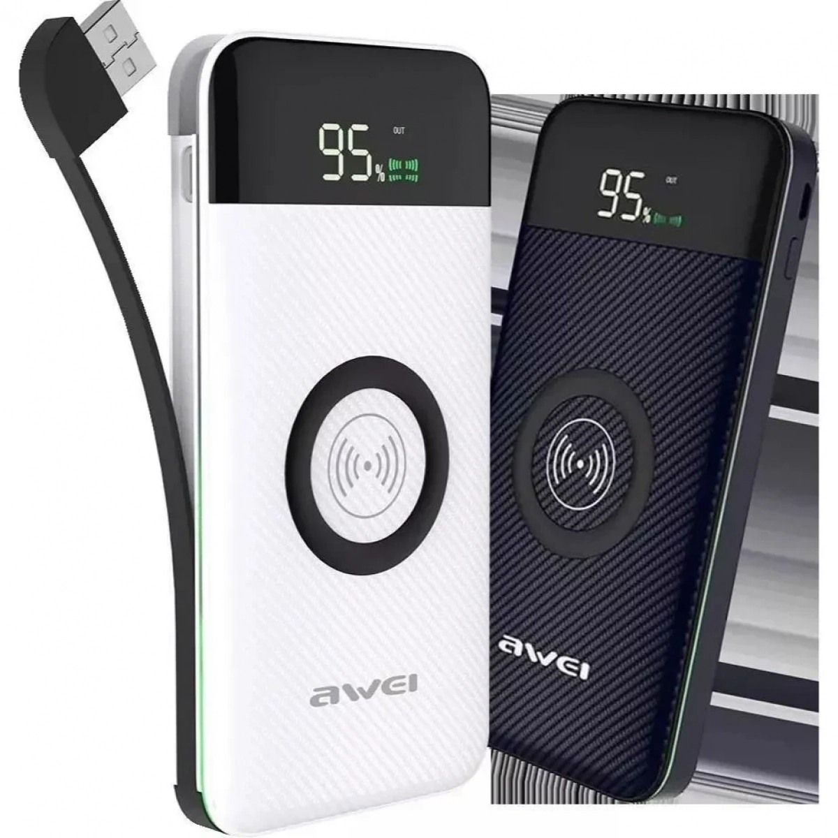 Power Bank Awei P71K 10000mAh, σε λευκό χρώμα