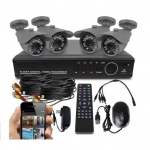 Πλήρες έγχρωμο σετ CCTV εποπτείας και καταγραφής με 4 Κάμερες