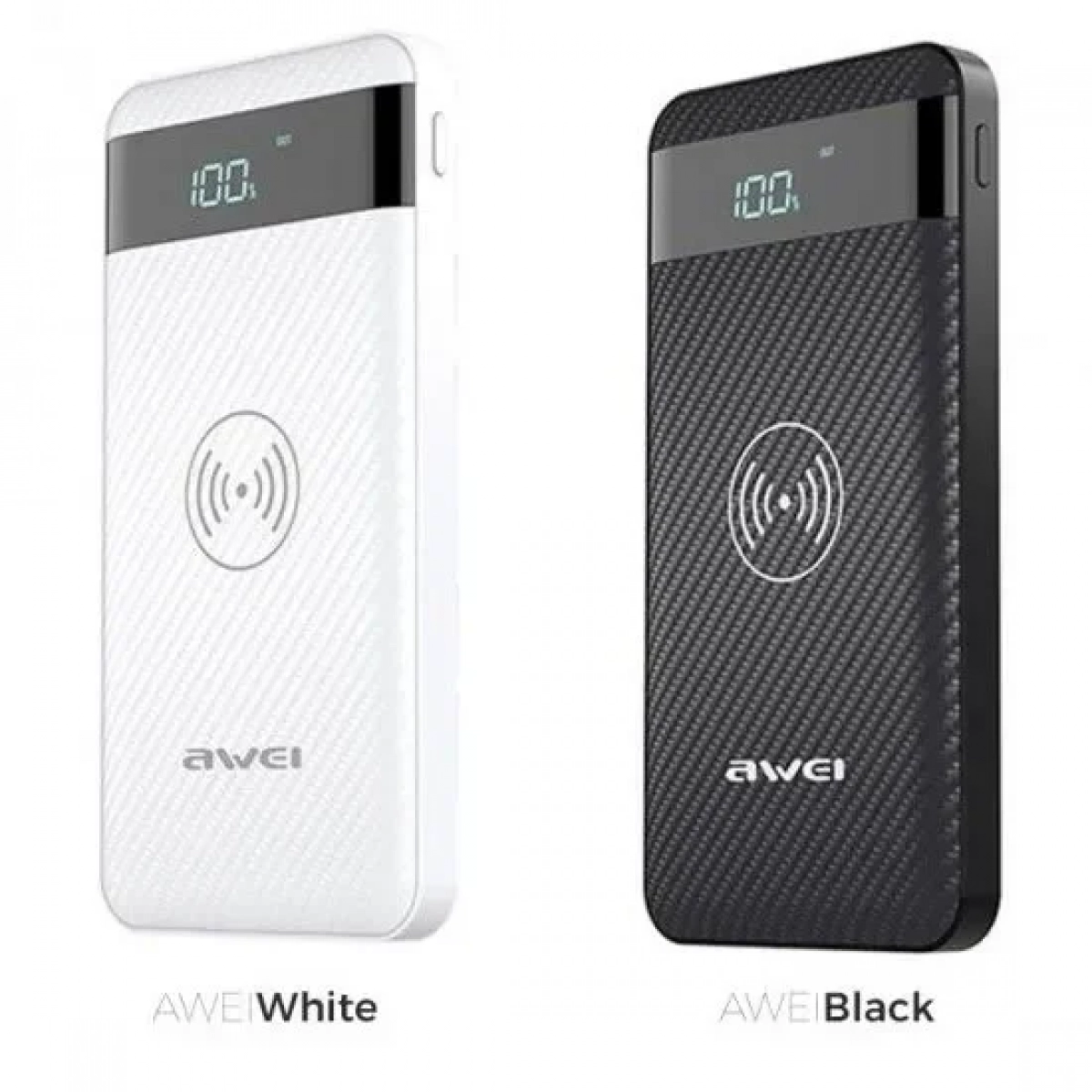 Φορητός Φορτιστής Ασύρματης Φόρτισης - Power Bank Awei P55K 10000 mAh, σε λευκό χρώμα