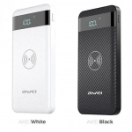 Φορητός Φορτιστής Ασύρματης Φόρτισης - Power Bank Awei P55K 10000 mAh, σε λευκό χρώμα