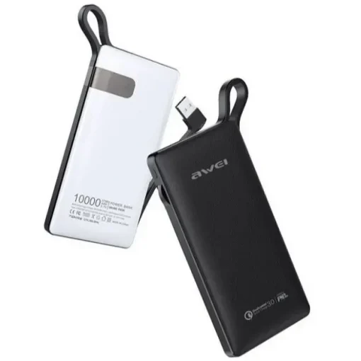 Power Bank Awei P43K Φορητός Φορτιστής Fast Charging High Capacity USB/USB Type-C Θύρες 10000mAh