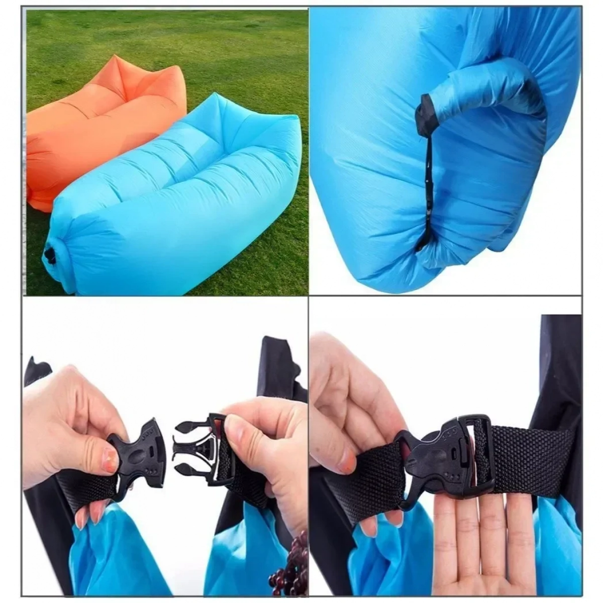 Φουσκωτό Στρώμα & Κάθισμα Ξαπλώστρα Lazy Bag Inflatable Air Sofa 185CM, σε κόκκινο χρώμα - Image 2