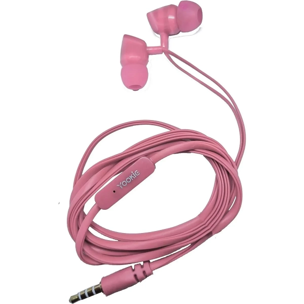 Ακουστικά Handsfree Yookie YK06, σε ροζ χρώμα