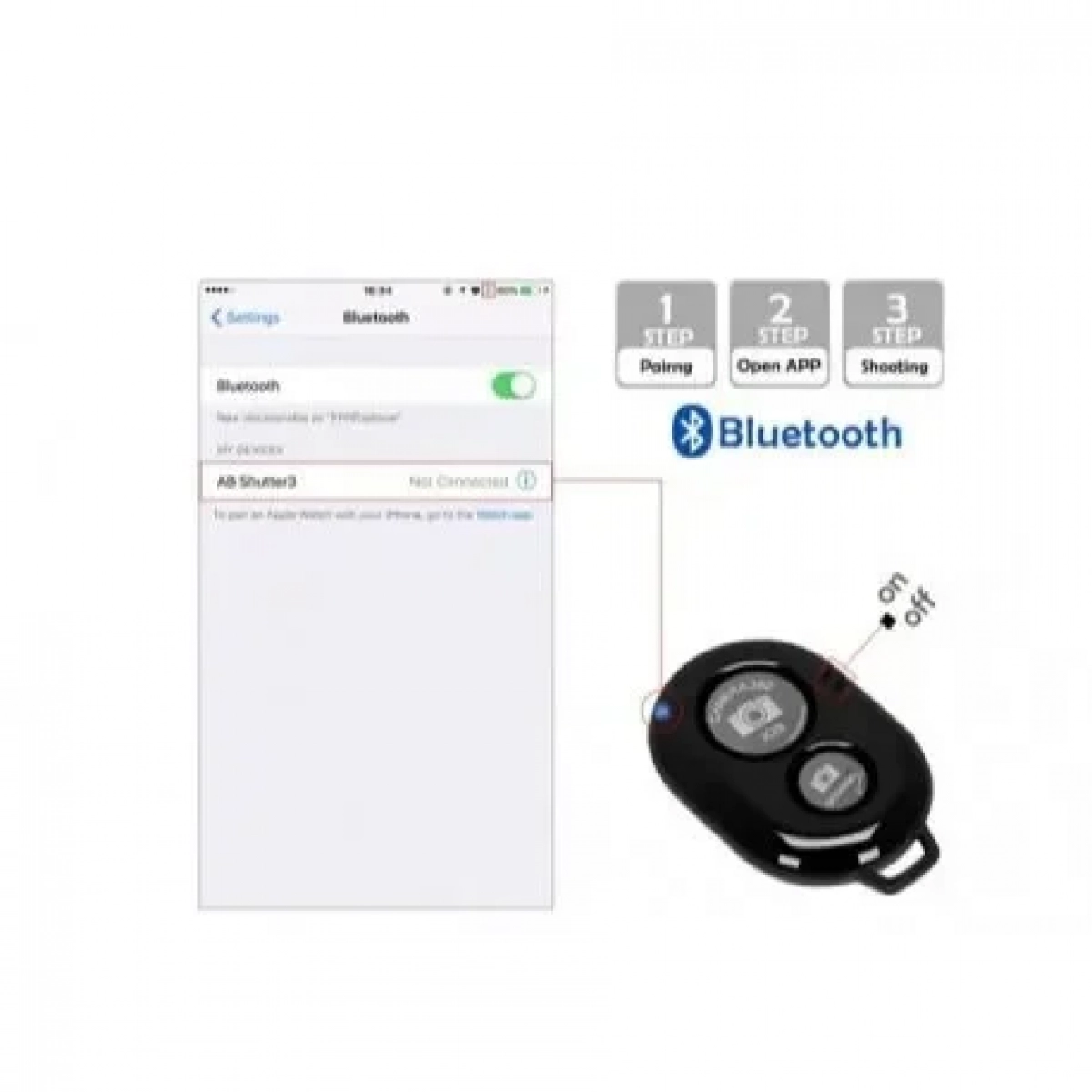 Bluetooth Χειριστήριο και Τρίποδο για Selfie Φωτογραφίες σε μαύρο χρώμα EZRA-ST04