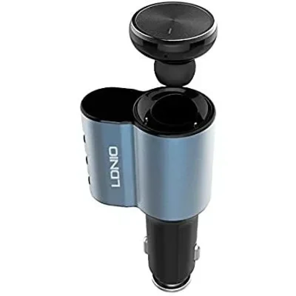 Φορτιστής αναπτήρα με ασύρματο ακουστικό bluetooth Ldnio CM21, σε μπλε χρώμα