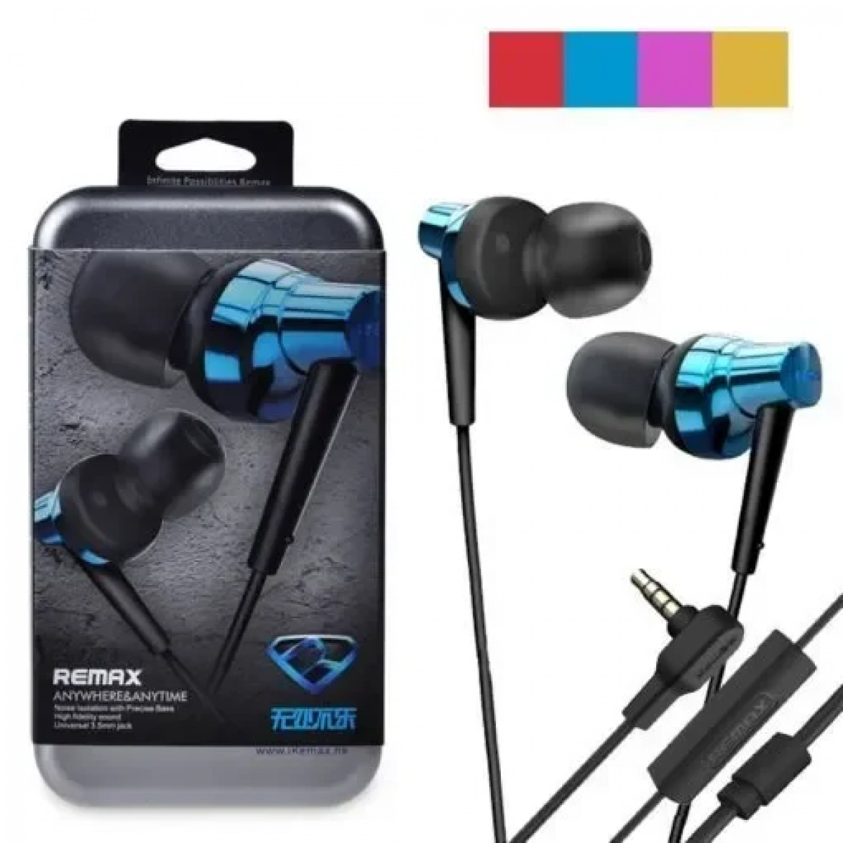 Ακουστικά Remax Earphone RM-575, σε μπλε χρώμα