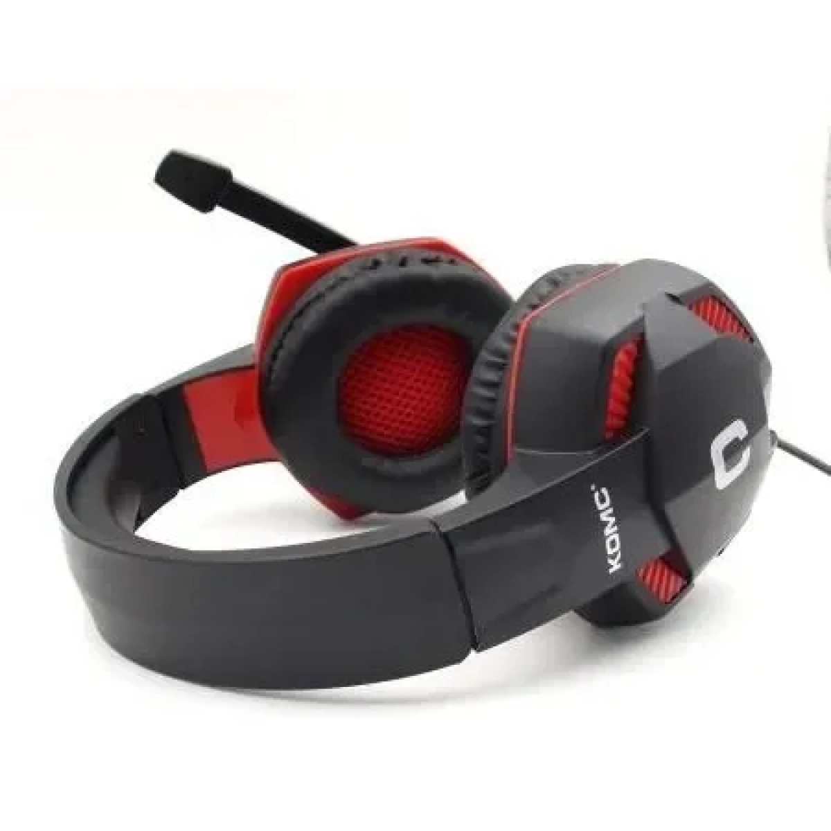 Ακουστικά Stereo KOMC G302 με Μικρόφωνο και Διπλό Κονέκτορα 3.5 mm, σε κόκκινο χρώμα