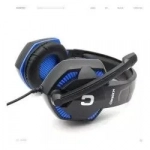 Ακουστικά Stereo KOMC G302 με Μικρόφωνο και Διπλό Κονέκτορα 3.5 mm, σε μπλε χρώμα