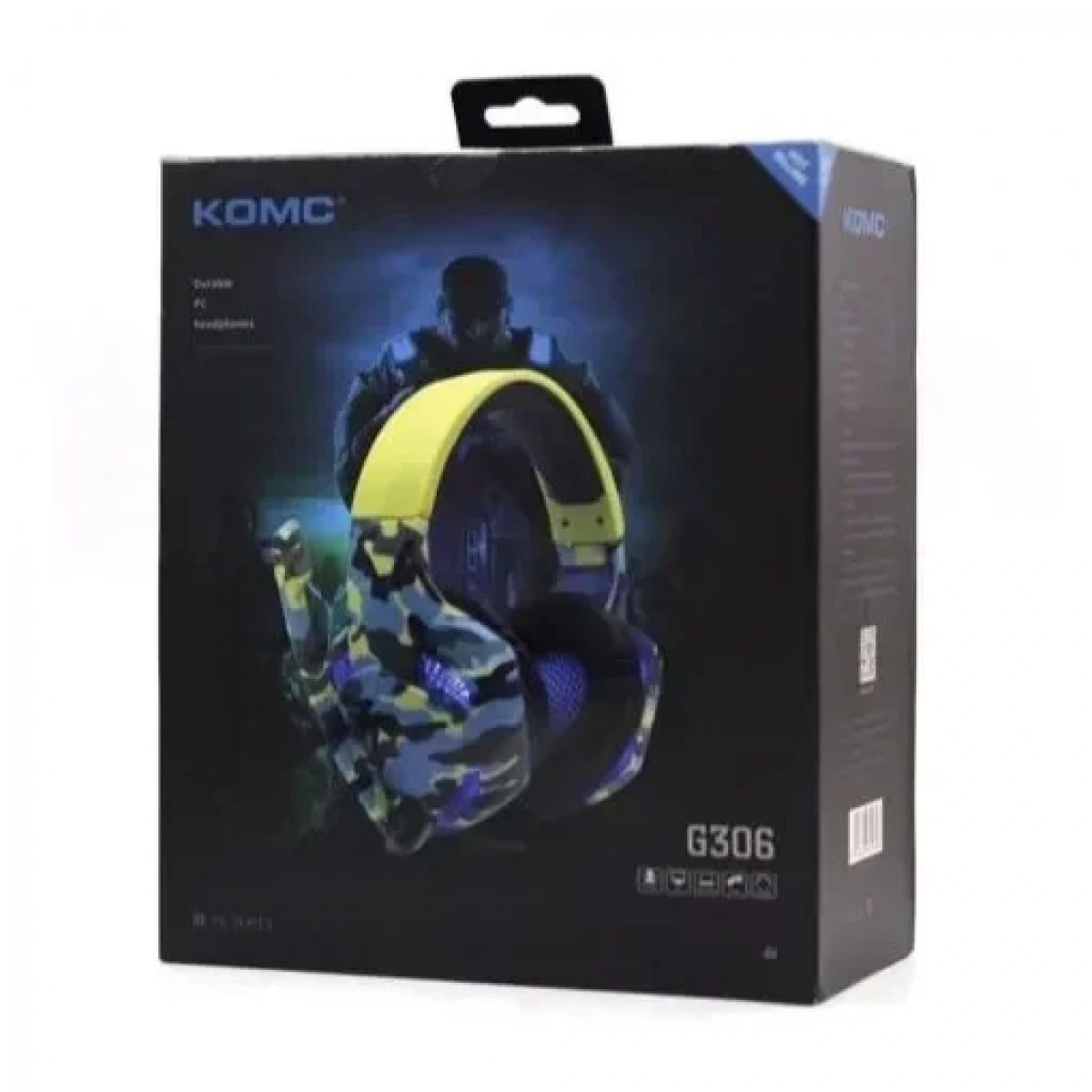 Στερεοφωνικά Ακουστικά Gaming KOMC G306, παραλλαγή σε μπλε/κίτρινο χρώμα