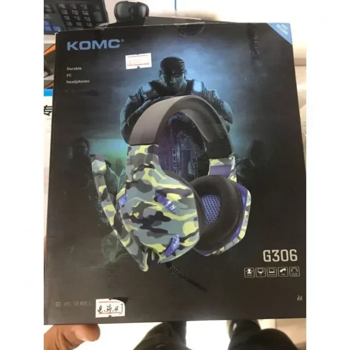 Στερεοφωνικά Ακουστικά Gaming KOMC G306, παραλλαγή σε μαύρο/πράσινο χρώμα