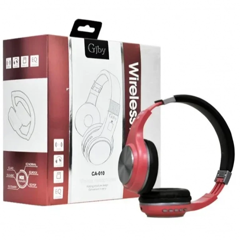 Ασύρματα Ακουστικά Bluetooth GJBY Wireless Headphones CA-010, σε κόκκινο χρώμα