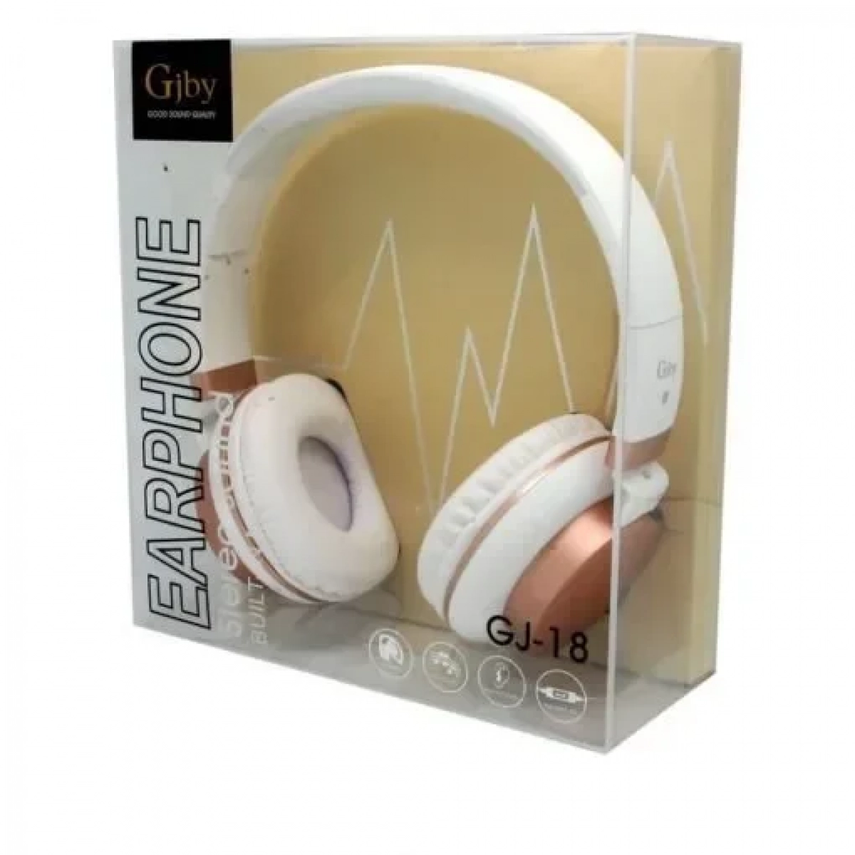 GJBY Ενσύρματα Ακουστικά - AUDIO EXTRA BASS GJ-18, σε λευκό χρώμα