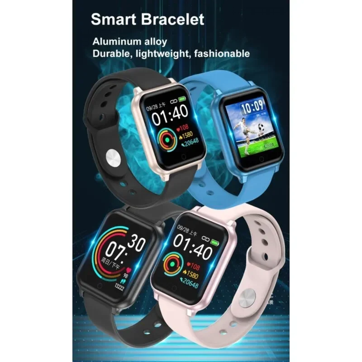 Smartwatch T70, σε μπλε χρώμα