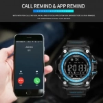 Αδιάβροχο Sport Smartwatch LCD EX16 Ρολόι Bluetooth με Βηματομετρητή & Θερμιδομετρητή, σε μπλε χρώμα