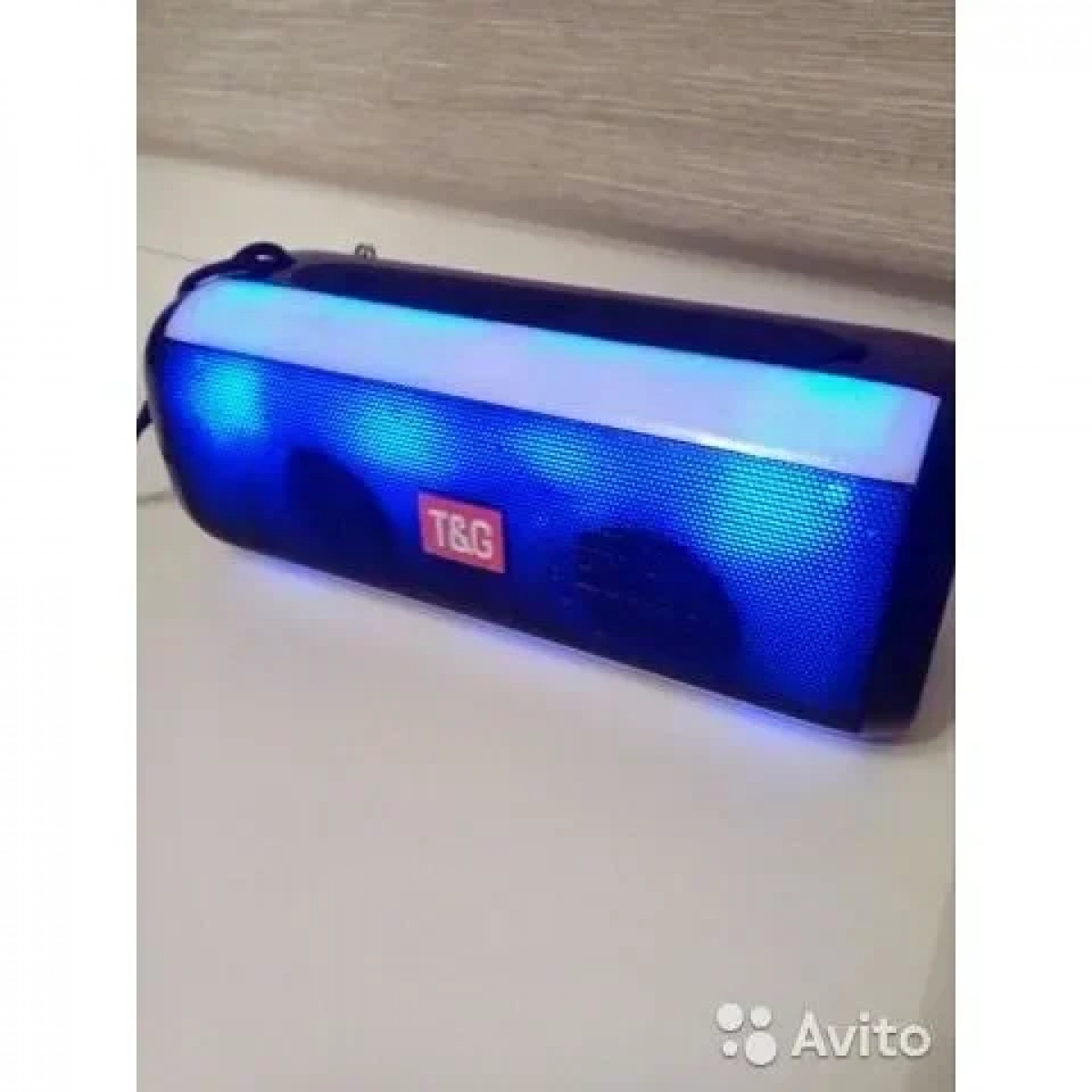 Φορητό Ασύρματο Ηχείο Bluetooth με LED Φωτισμό & FM Ραδιόφωνο - T&G TG-144T, σε μπλε χρώμα
