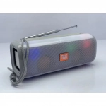 Φορητό Ασύρματο Ηχείο Bluetooth με LED Φωτισμό & FM Ραδιόφωνο - T&G TG-144T, σε γκρι χρώμα