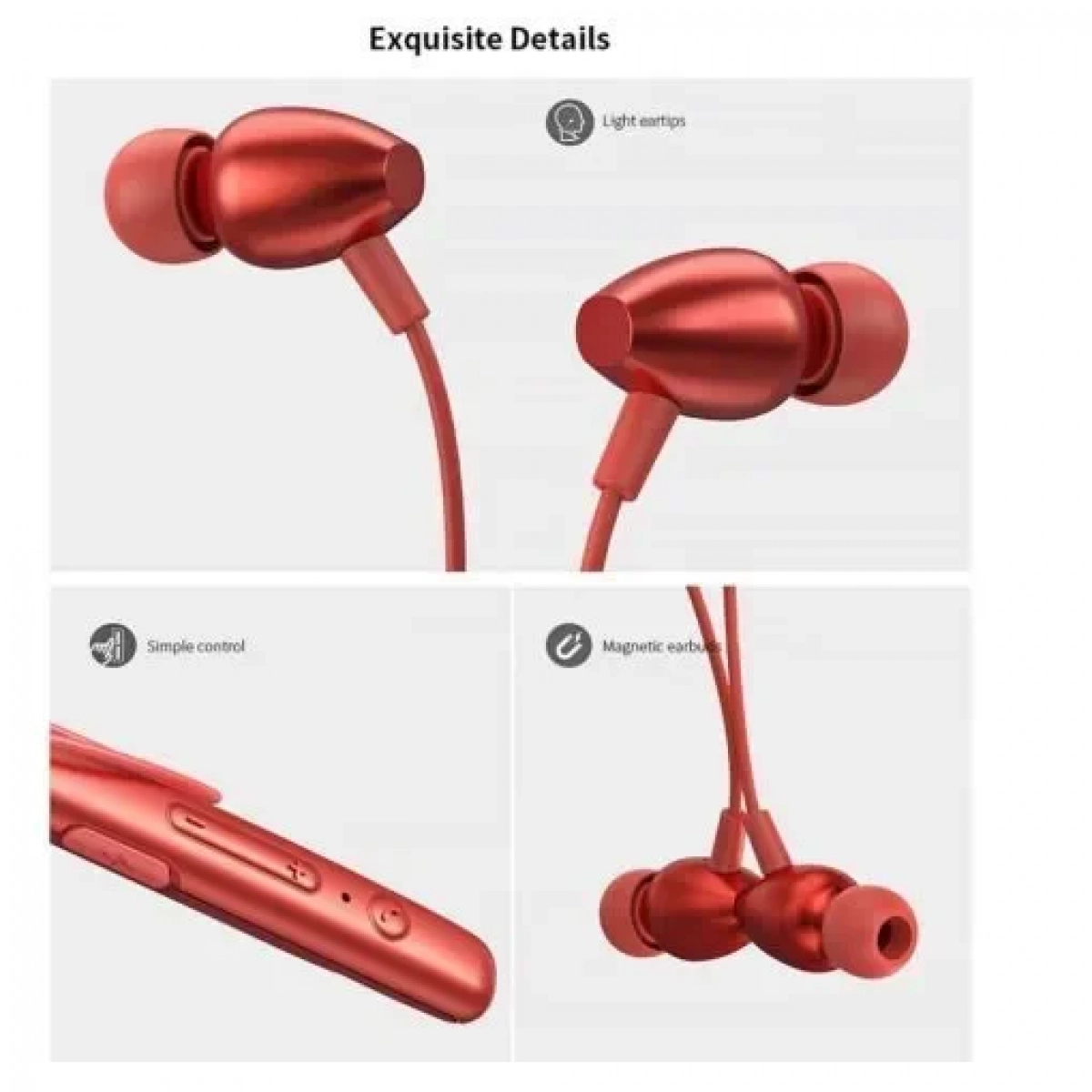 Ασύρματα Bluetooth ακουστικά REMAX RB-S16, σε κόκκινο χρώμα