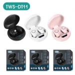 Ασύρματα ακουστικά Bluetooth 5.0 με θήκη φόρτισης DT-11, σε μαύρο χρώμα
