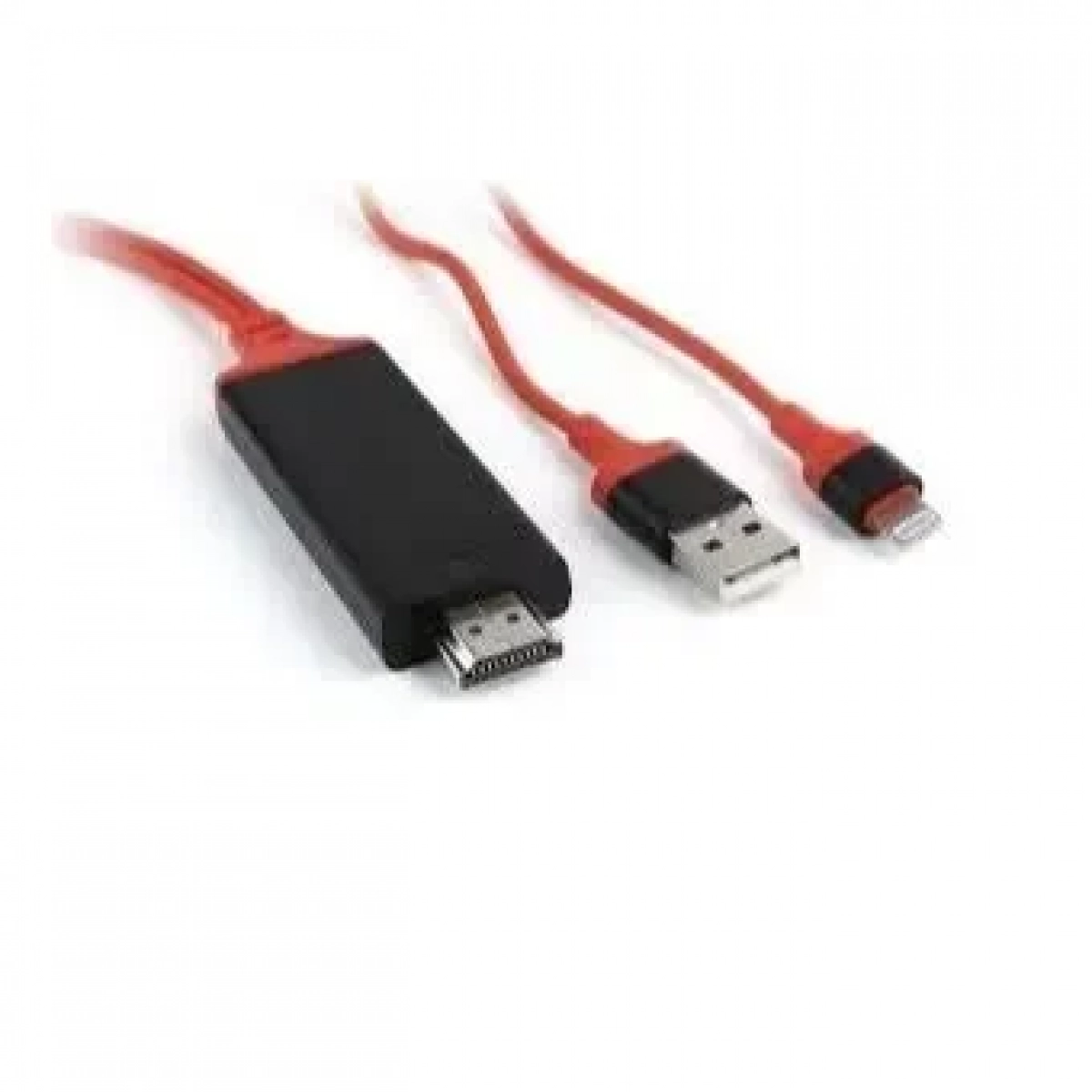 Καλώδιο Universal HDMI Cable PLUG AND PLAY HDMI HDTV TV Adapter Digital AV Cable 1080P Phone to TV USB 2.0 TO Type C Micro 5pin Lightning 2M, σε κόκκινο χρώμα