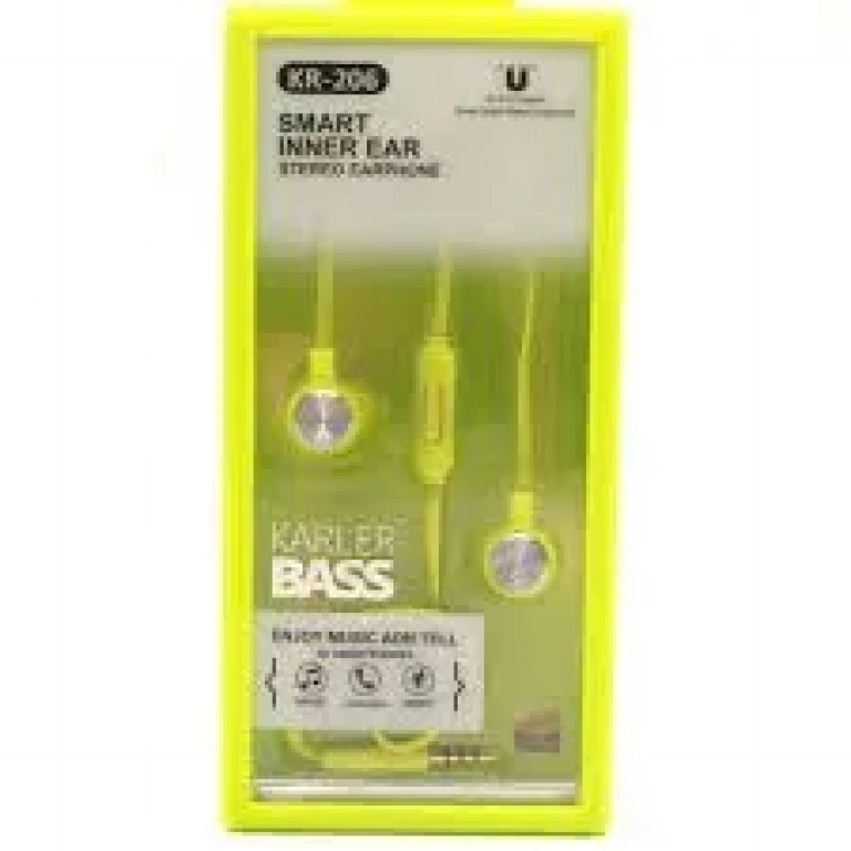 Ακουστικά Handsfree Karler Bass KR-206, σε κίτρινο χρώμα