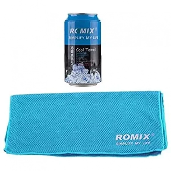 Πετσέτα Γυμναστηρίου Ψύξης Romix Cool Towel, σε γαλάζιο χρώμα