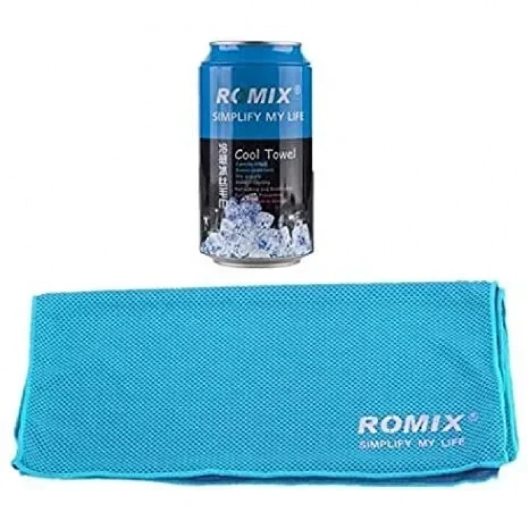 Πετσέτα Γυμναστηρίου Ψύξης Romix Cool Towel, σε γαλάζιο χρώμα