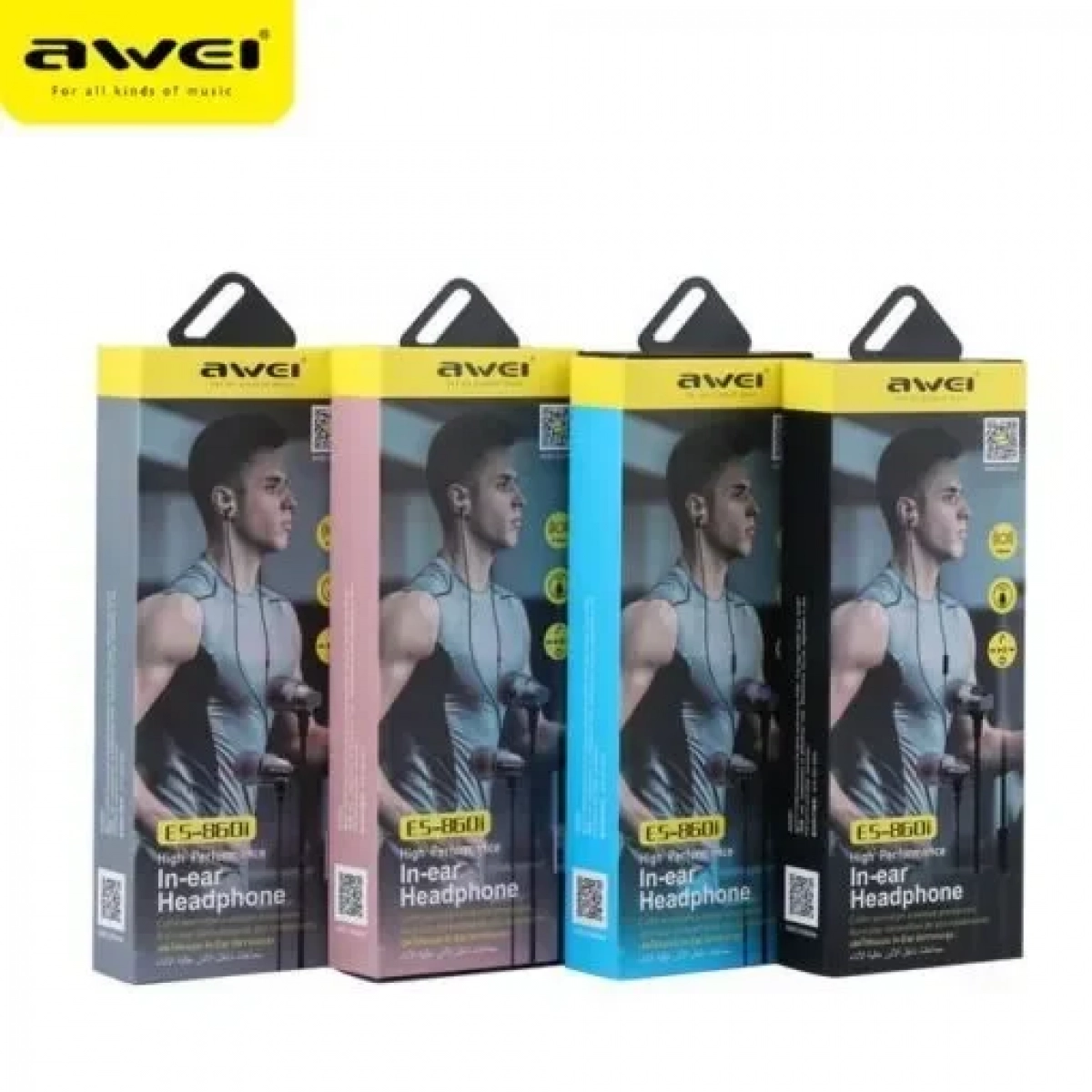Ακουστικά Handsfree In-Ear Awei ES-860i, σε ροζ χρώμα