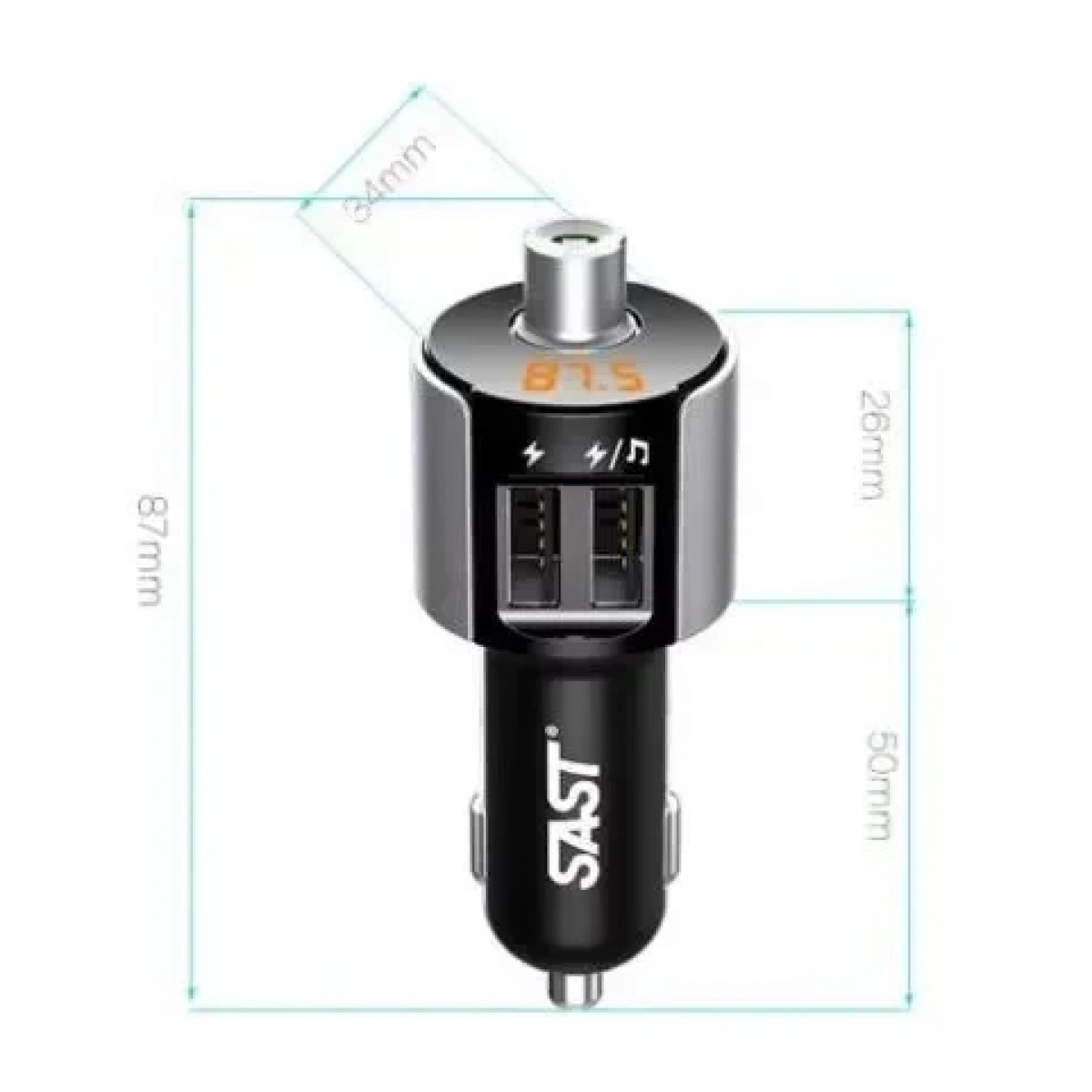 Mini Bluetooth Mp3 Player & Φορτιστής 2 x USB 2A Αυτοκινήτου – Car FM Transmitter CM-C27 - Cb