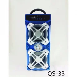 Φορητό ηχείο QS-33 με Bluetooth, εφέ φωτισμού, σε μπλε χρώμα