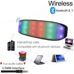 Bluetooth Επαναφορτιζόμενο Φορητό Ηχείο Με Led – New Rixing – OEM NR-2014, σε μαύρο χρώμα