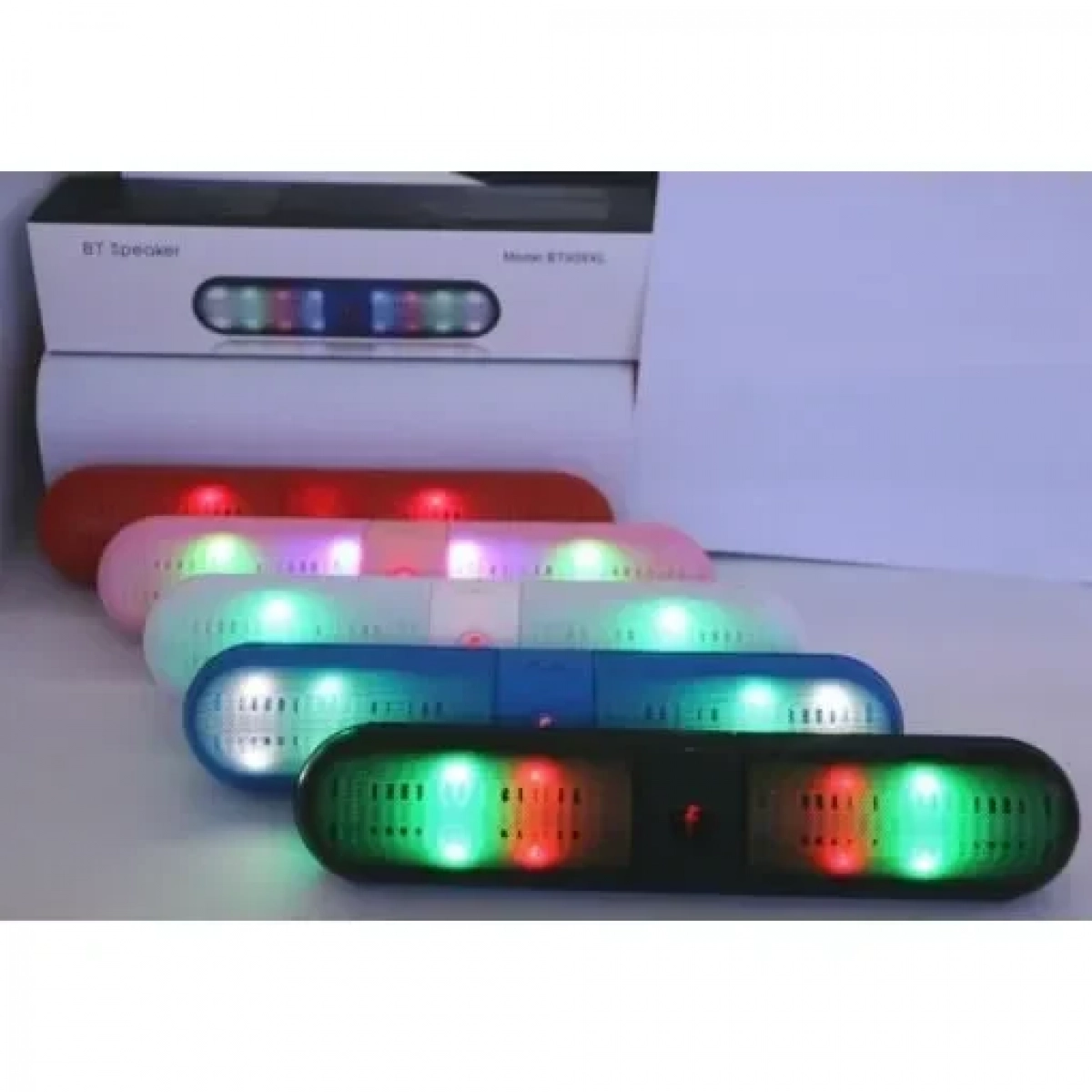 Mini Φορητό Bluetooth Ηχείο USB/SD/AUX FM Radio Multimedia Player BT908 LED, σε λευκό χρώμα