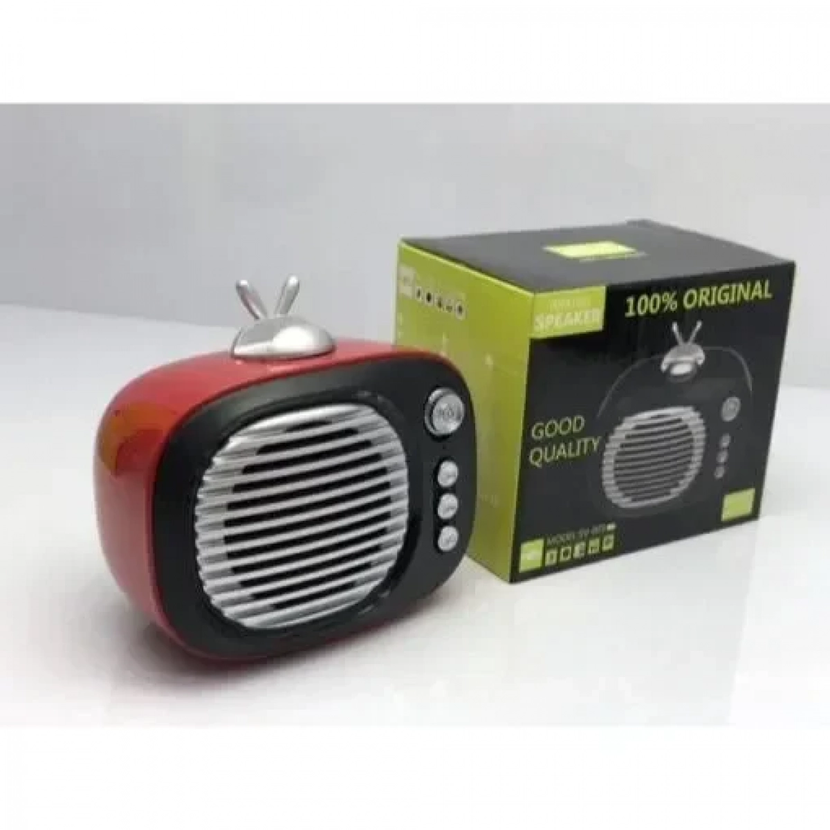 SV-001 Ρετρό Μίνι Φορητό Ασύρματο Ηχείο Bluetooth, σε κόκκινο χρώμα