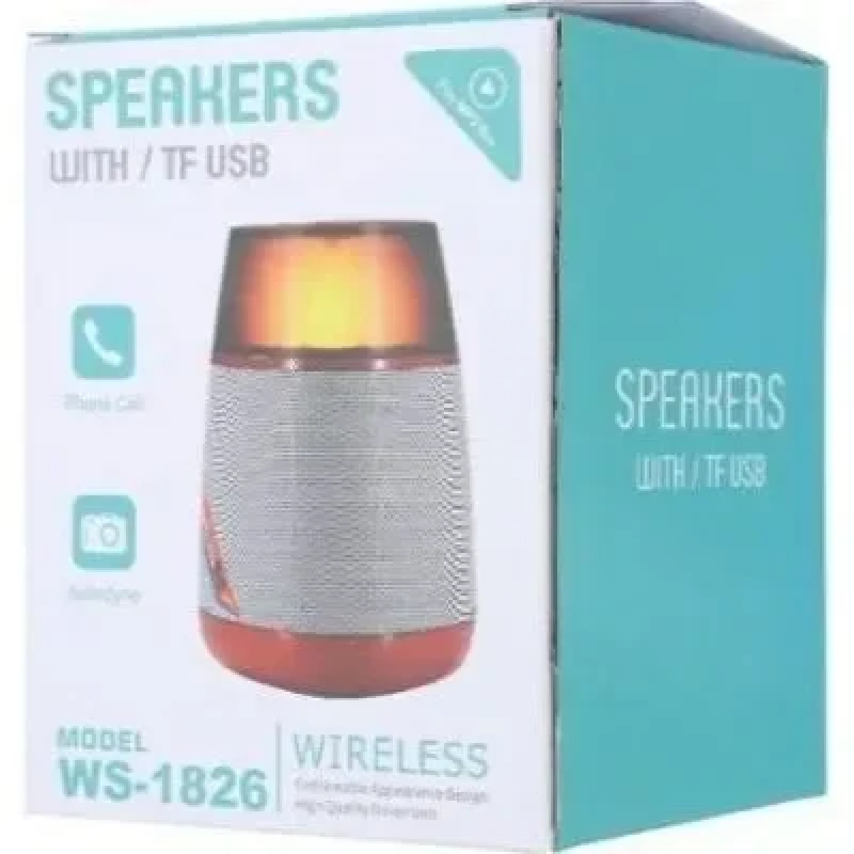 WSTER Bluetooth Speaker με Φως WS-1826, σε λευκό χρώμα