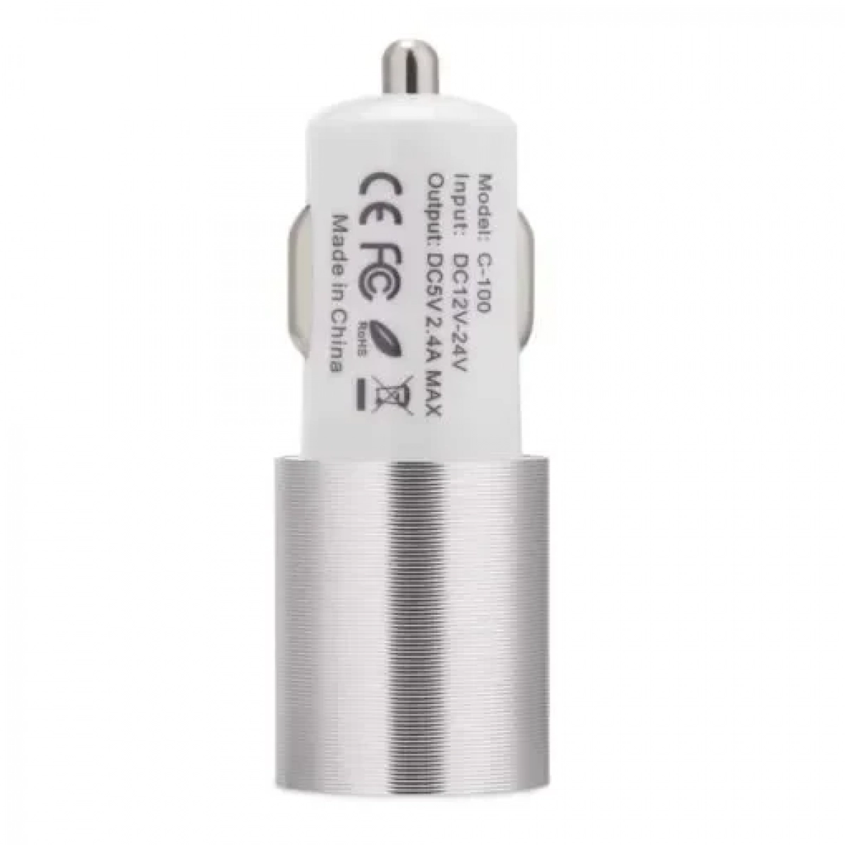 Φορτιστής Αυτοκινήτου AWEI C100 Dual USB, σε ασημί χρώμα