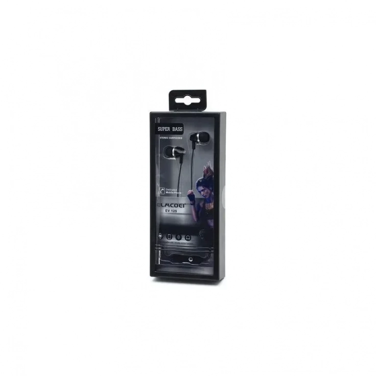 Ενσύρματα ακουστικά Handsfree ELMCOEI EV-125, σε μαύρο χρώμα