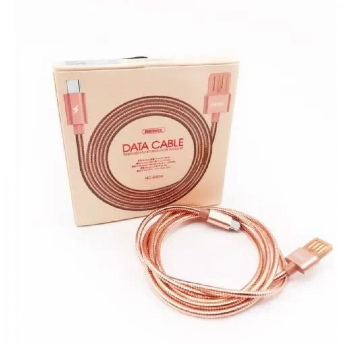 Kαλώδιο Ταχυφόρτισης/Σύνδεσης Remax RC-080a 2.1A USB to Type C (1m), σε ροζ χρώμα - Image 2