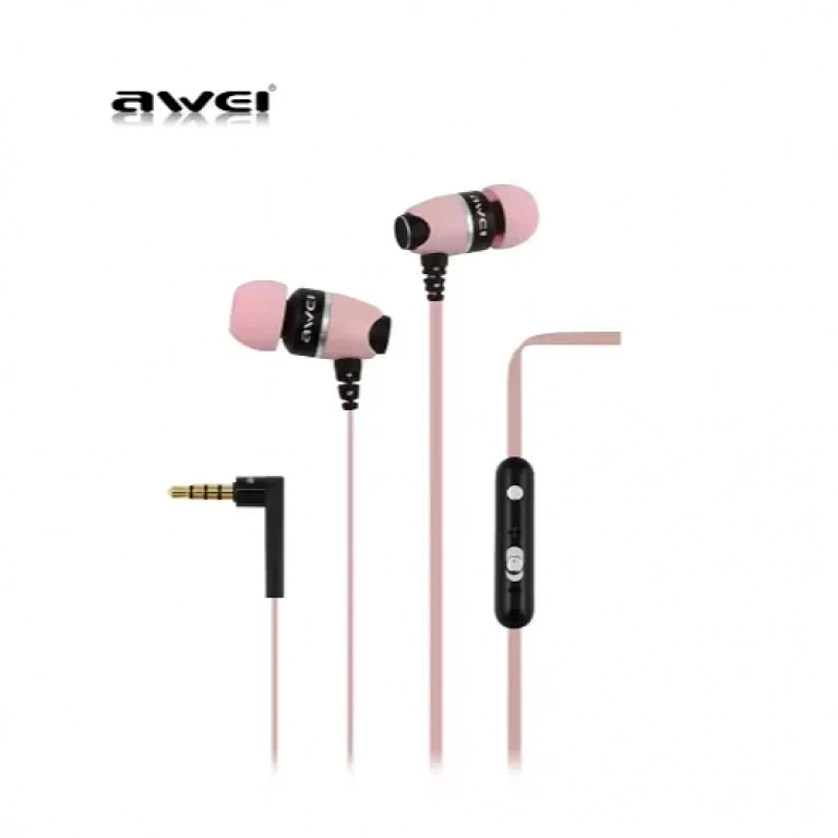 Ακουστικά-Handsfree AWEI S88Hi 3.5MM Με Μικρόφωνο, σε ροζ χρώμα