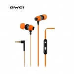 Ακουστικά-Handsfree AWEI S88Hi 3.5MM Με Μικρόφωνο, σε πορτοκαλί χρώμα