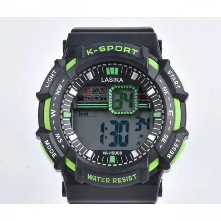 Παιδικό Ψηφιακό ρολόι χειρός Lasika W-H9008, σε πράσινο χρώμα