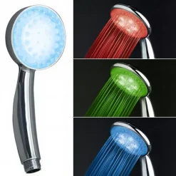 Τηλέφωνο ντους με LED φως που αλλάζει χρώμα ανάλογα με τη θερμοκρασία - RGB LED shower GL-31007