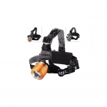 Επαναφορτιζόμενος φακός κεφαλής led με zoom Bailong BL-2199-T6, σε πορτοκαλί χρώμα