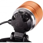 Επαναφορτιζόμενος φακός κεφαλής led με zoom Bailong BL-2199-T6, σε πορτοκαλί χρώμα