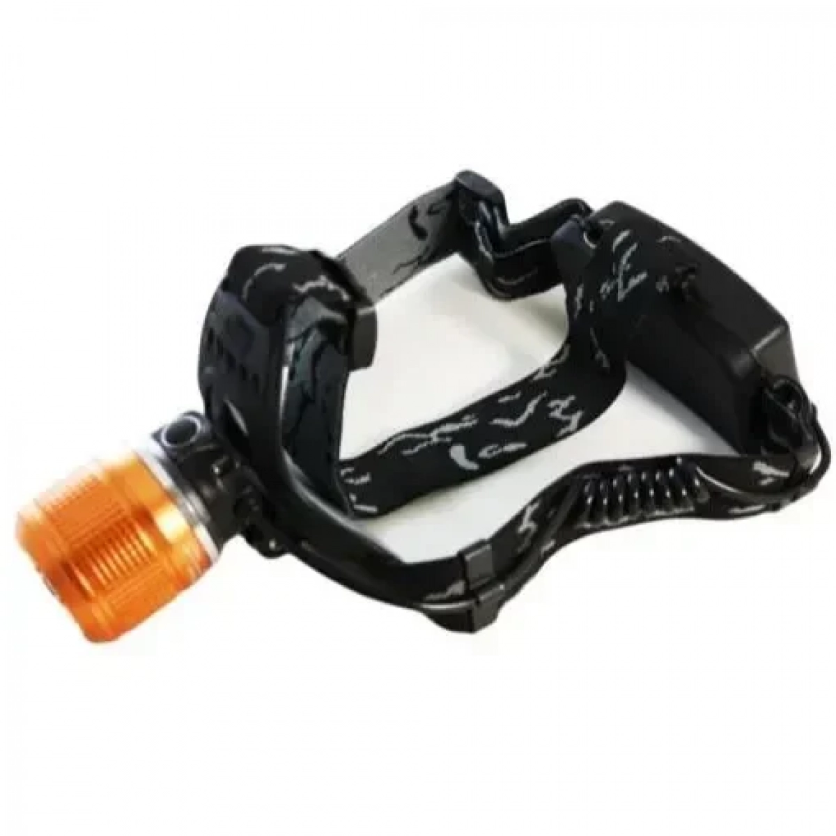 Επαναφορτιζόμενος φακός κεφαλής led με zoom Bailong BL-2199-T6, σε πορτοκαλί χρώμα