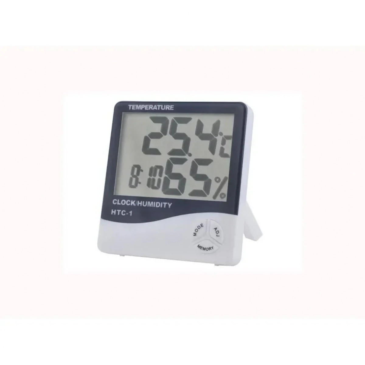 Ρολόι Ξυπνητήρι Θερμόμετρο και Μετρητής Υγρασίας 3 σε 1 με μεγάλη οθόνη και λειτουργία μνήμης, HTC-1