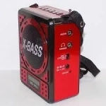 Φορητό Επαναφορτιζόμενο Mp3 Player/Radio με Ηχείο - WAXIBA XB-16U, σε κόκκινο χρώμα